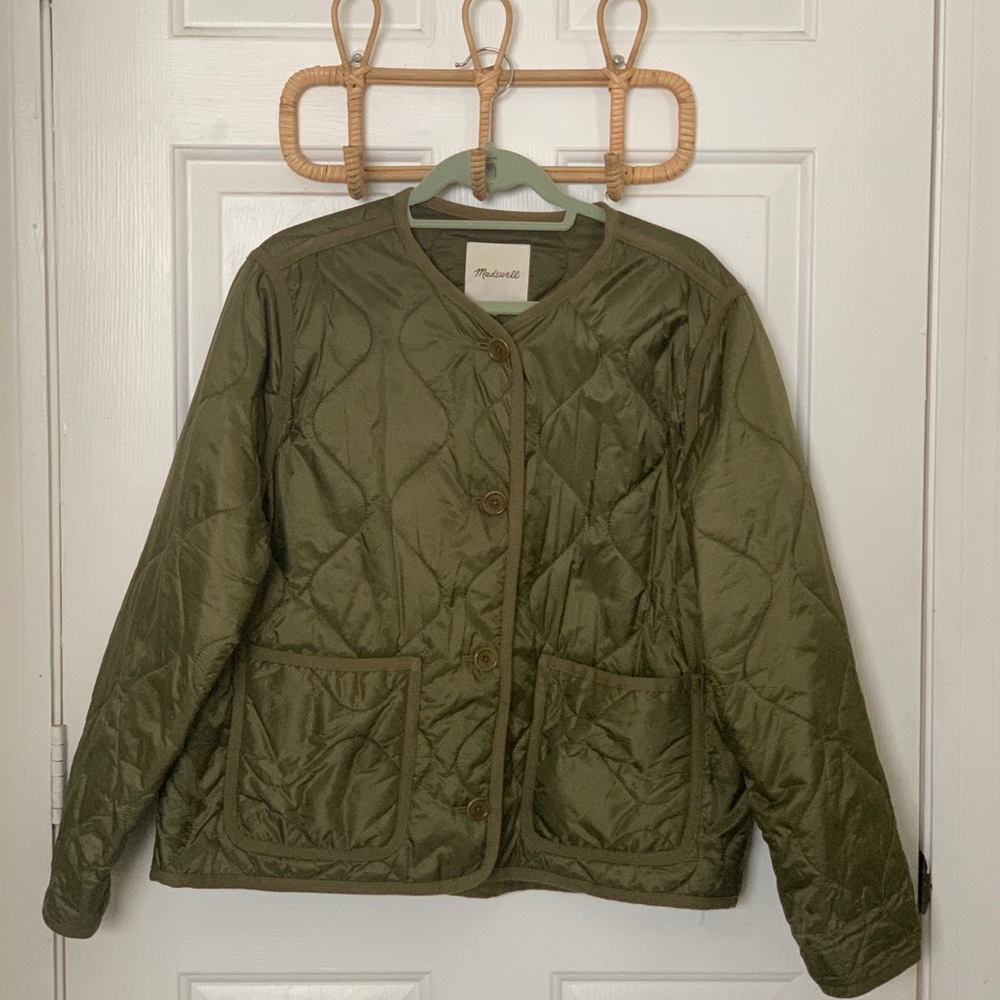 Madewell Green Quilted Liner Jacket XL Gently Used